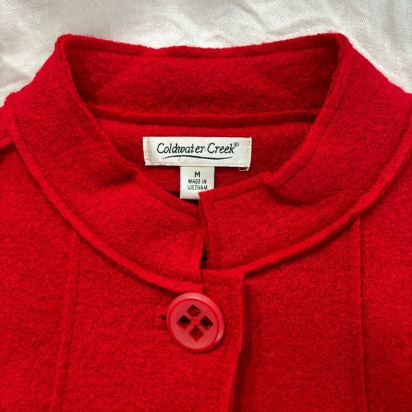 Coldwater Creek Red Wool Blend Jacket, Size Medium - Picture 10 of 13